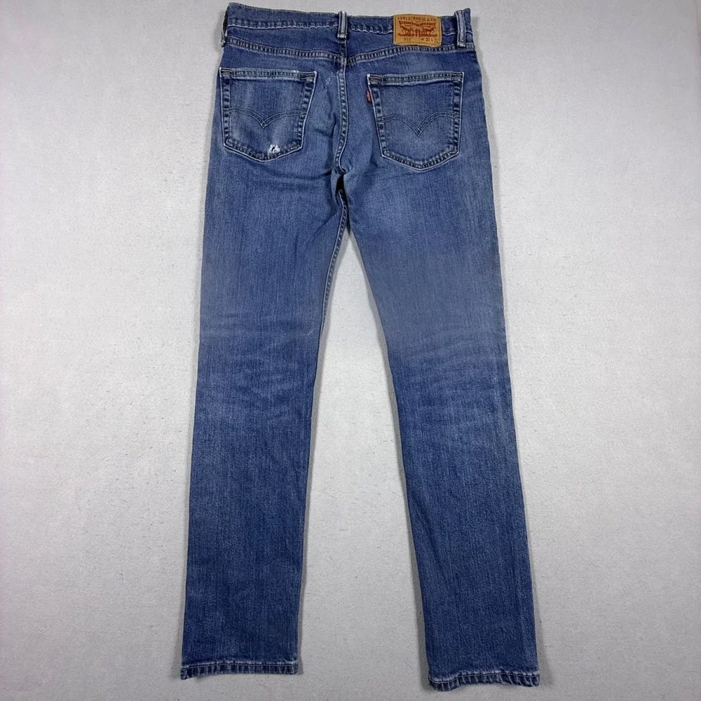 Levis 511 Slim Fit Distressed Blue Jeans Mens 31x32 Medium Wash‎ Denim Pants